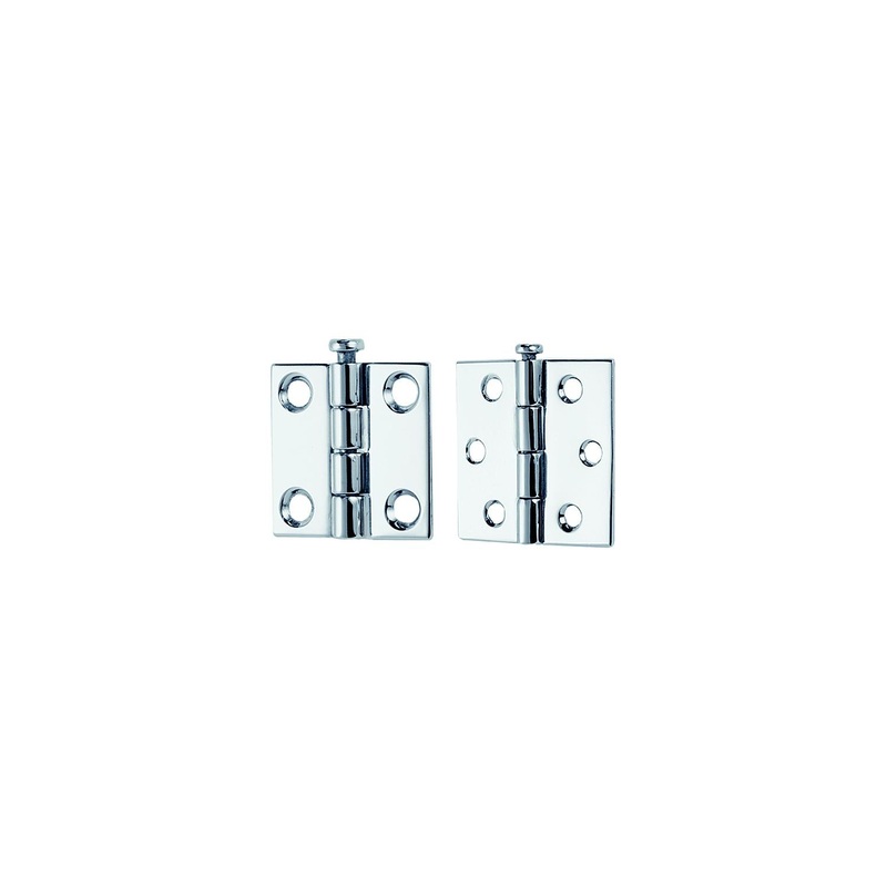 Perko 1293DP5CHR 2-1/2 x 2 Rem Pin Hinges, 6 Hole #8 Fastener, 1 pr.