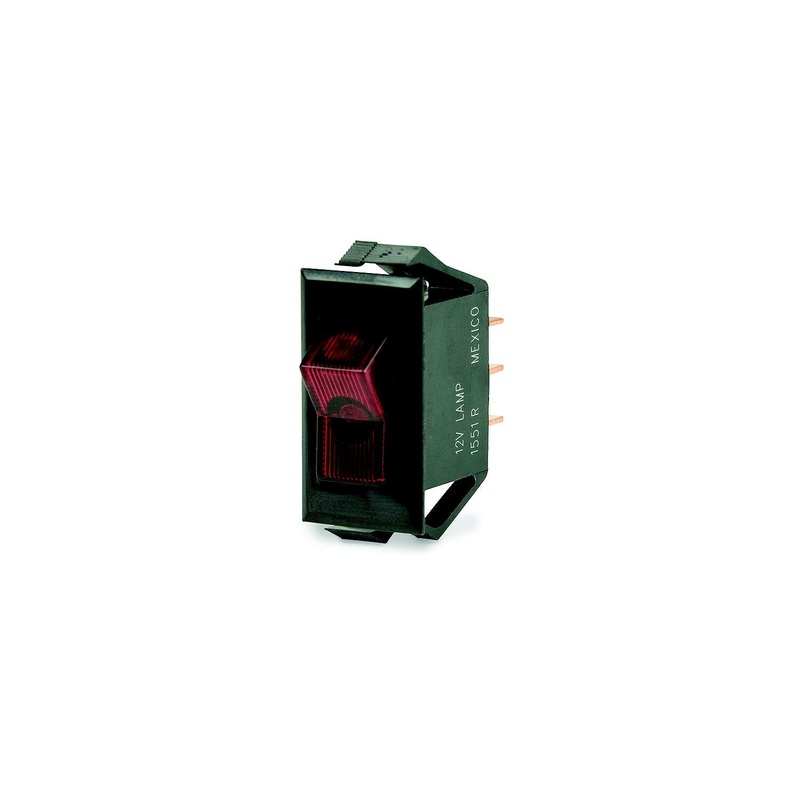 BEP 1001705 Illuminated Rocker Switch, OffOn, SPST, Red