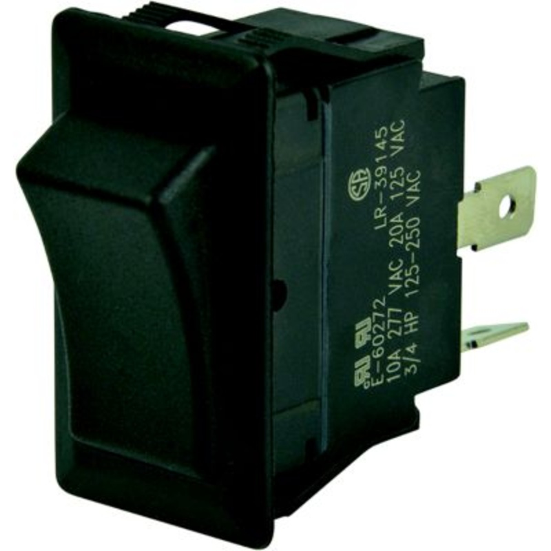 BEP 1001709 Rocker Switch, Off-(On), SPST, 1/4″ Blade Terminals