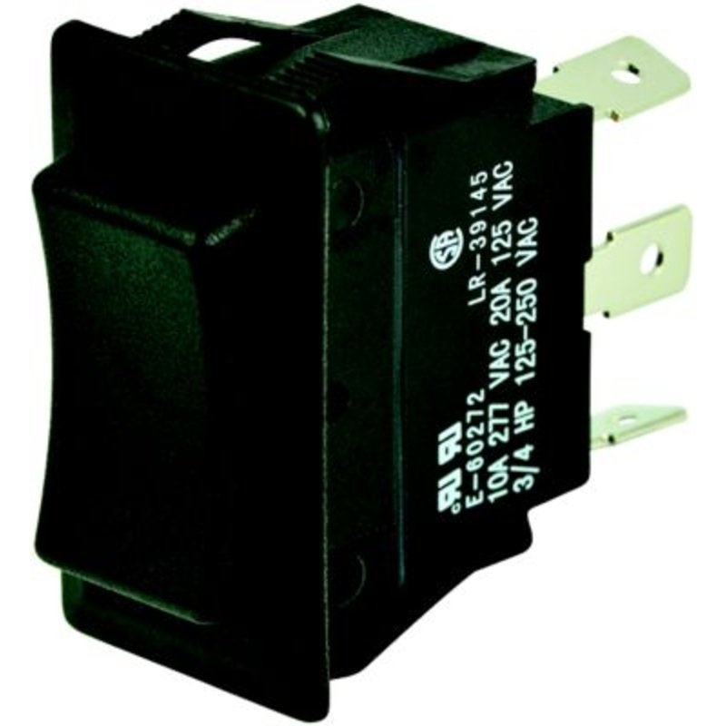 BEP 1001713 Rocker Switch, (On)-Off-(On), DPDT, 1/4″ Blade Terminals