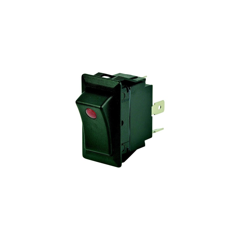 BEP 1001714 Rocker Switch, Off-On, SPST, 1/4″ Blade Terminals, Illuminated Red