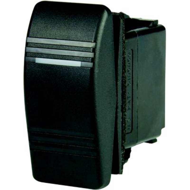 BEP 1001807 Weather Resistant Contura Rocker Switch, On-Off-(On), DPDT, 1/4″ Blade Terminals, Illuminated Amber