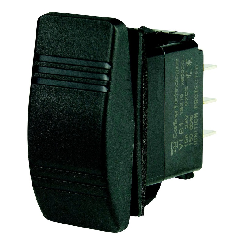 BEP 1001809 Weather Resistant Contura Dimmer Rocker Switch, (On)-Off-(On), DPDT, 1/4″ Blade Terminals