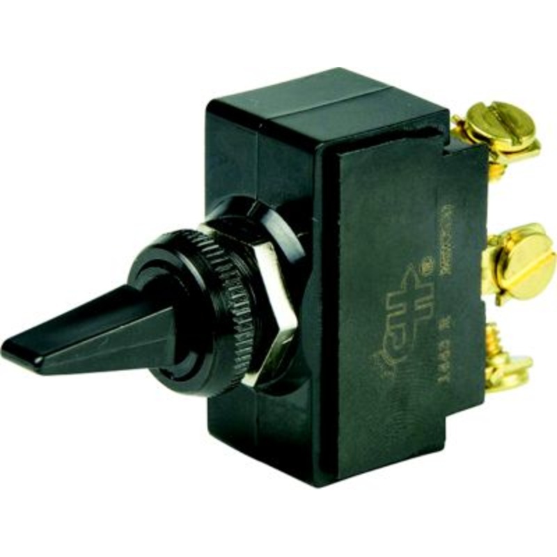 BEP 1001903 Plastic Handle Toggle Switch, On-Off-On, SPDT, #632 Screw Terminals