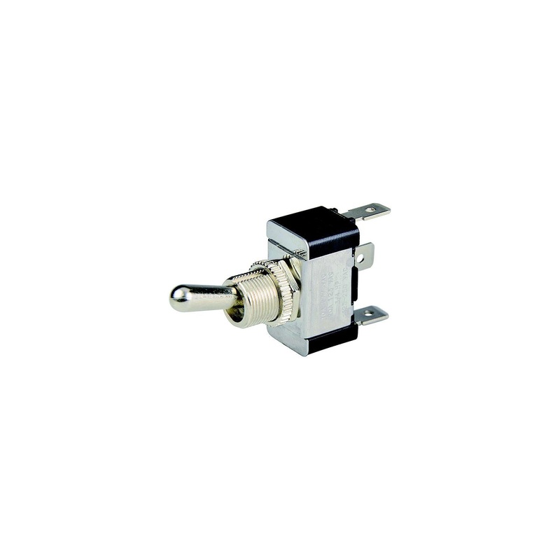 BEP 1002001 Chrome Plated Toggle Switch, On-Off-On, SPDT, 1/4″ Blade Terminals
