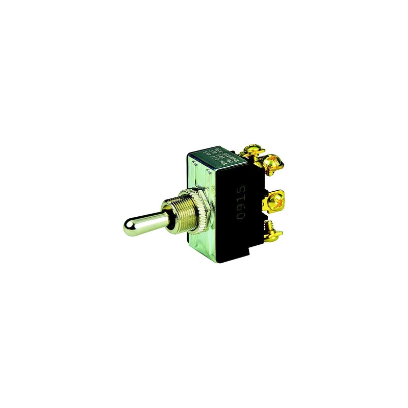 BEP 1002012 Chrome Plated Toggle Switch, (On)-Off-(On), DPDT, #632 Screw Terminals