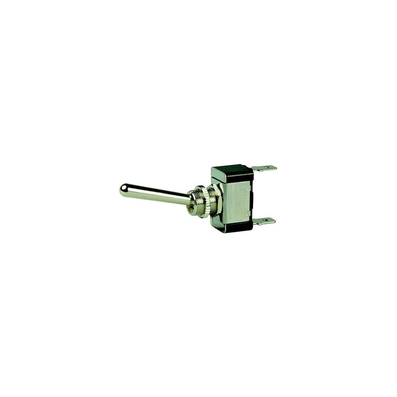 BEP 1002013 Chrome Plated Toggle Switch, Off-On, SPST, 1/4″ Blade Terminals