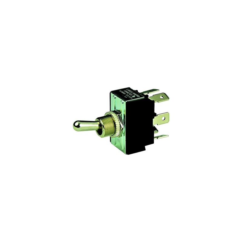 BEP 1002014 Chrome Plated Toggle Switch, On-Off-(On), DPDT, 1/4″ Blade Terminals