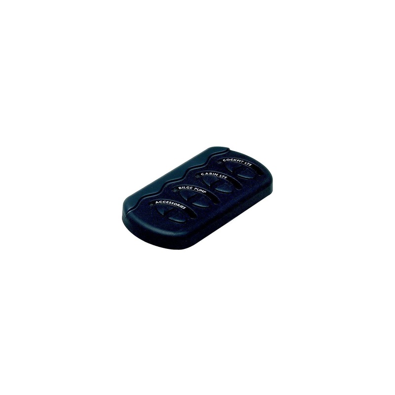 BEP CG2-4W-F Marinco Contour Generation II Sprayproof Switch Panel With Fuse(s) – Black