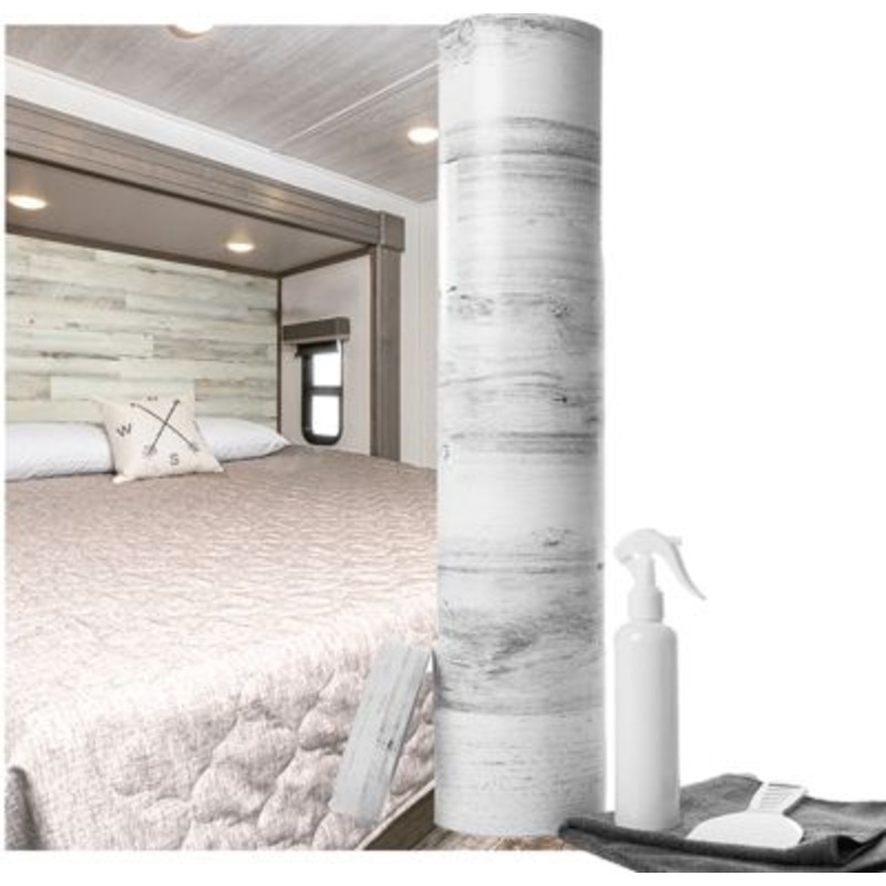 Genesis 467328 REVIVE Wall Covering Kit, Whitewash Planked Wood, 2′ x 50′