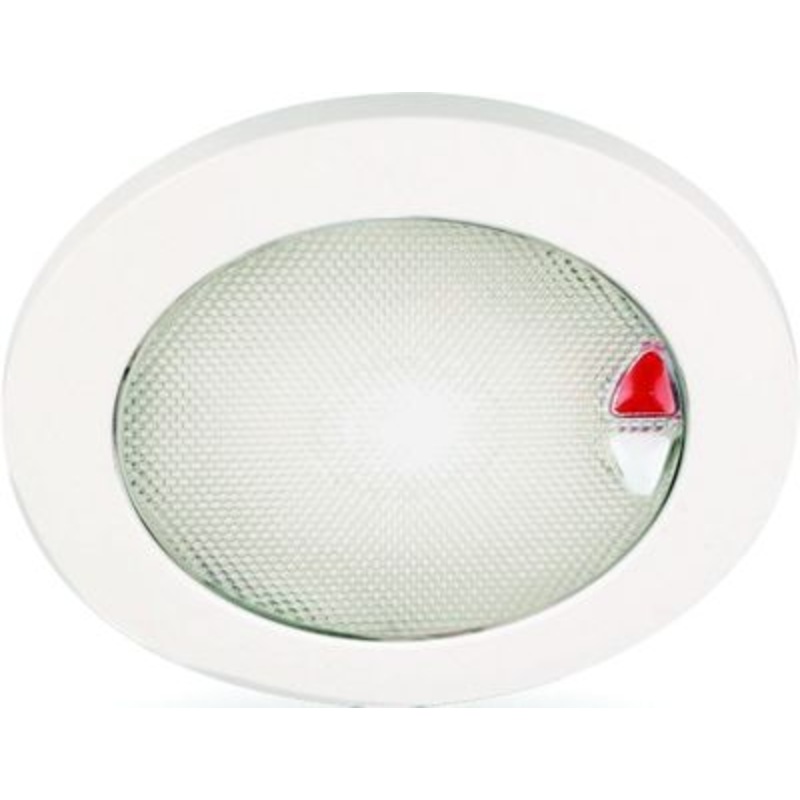 Hella 980630102 EuroLED 150 Round Touch Lamp, Warm White/Red w/Polished Stainless Steel Rim