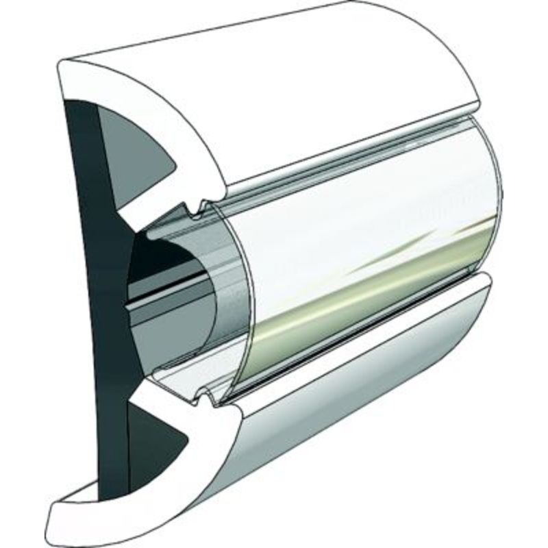 Taco Metals V11-9960WCM60-2 V119960WCM602 Suproflex Rub Rail Kit, Small, 60′, White/Chrome