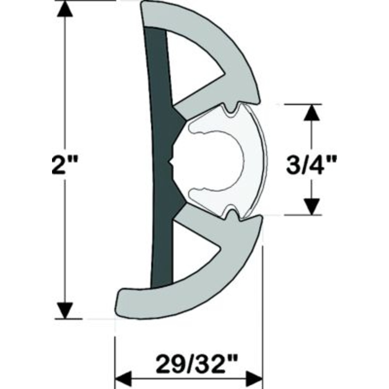 Taco Metals V11-9990WCM80-2 V119990WCM802 Suproflex Rub Rail Kit, Medium, 80′, White/Chrome