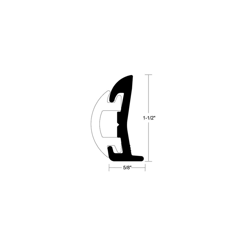 Taco Metals V21-9678BKA20D Rigid Rubrail 1-1/2″ x20′ Bla