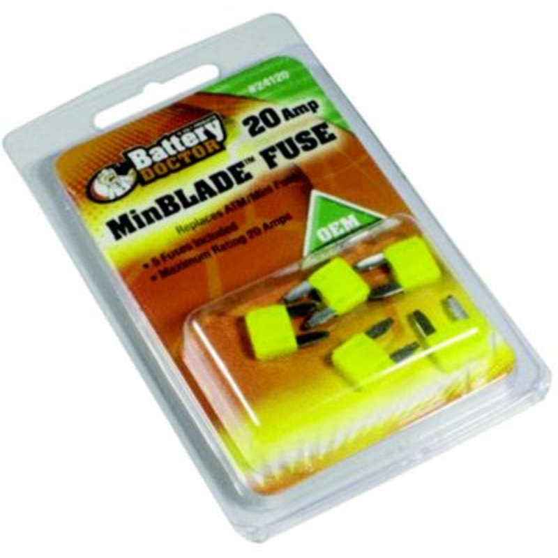 Wirthco 24120 Battery Doctor Minblade Fuses, 20A, 5/Pk