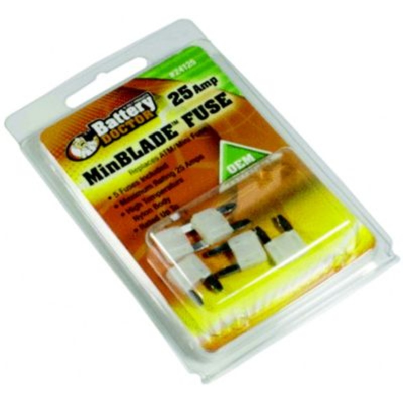 Wirthco 24125 Battery Doctor Minblade Fuses, 25A, 5/Pk