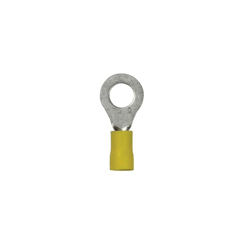 Wirthco 80359 Battery Doctor Yellow Vinyl Insulated Ring Terminal, 10-12 AWG, 25/Pk.