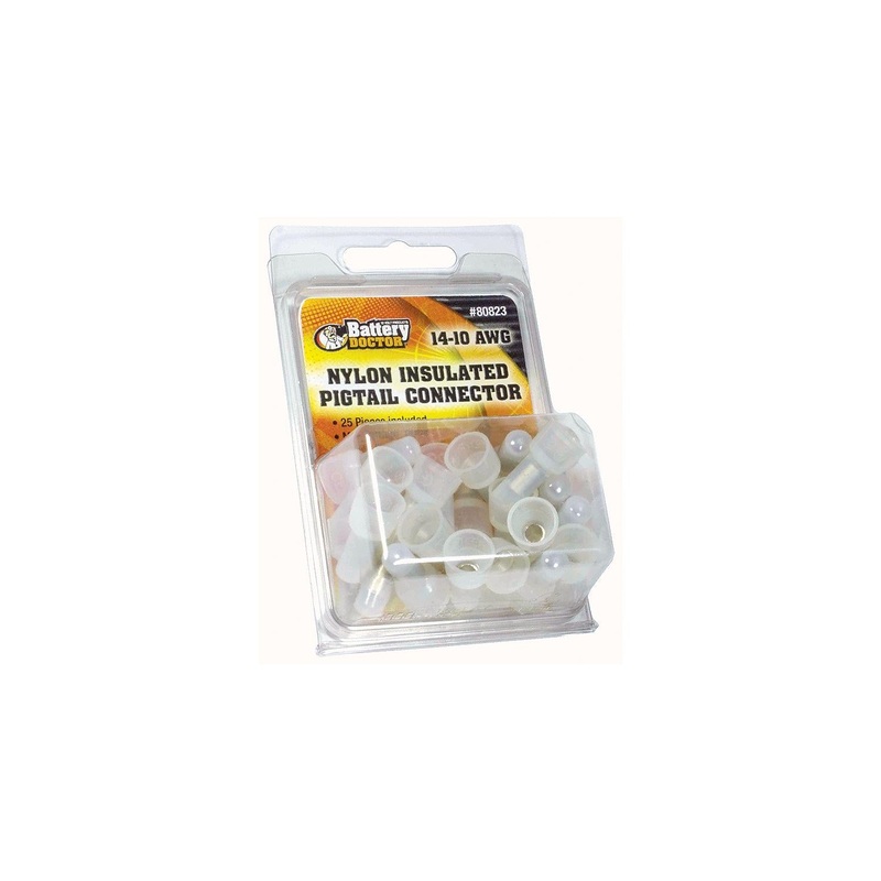 Wirthco 80823 Battery Doctor High Temperature Vinyl Insulated Pigtail Connector, 12-10 AWG, 25/Pk.