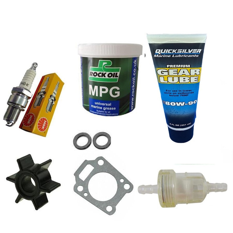 Outboard service kit for Mercury 4hp 2 stroke SN 9477830 THRU 9589153, 9589154 THRU 0P016999