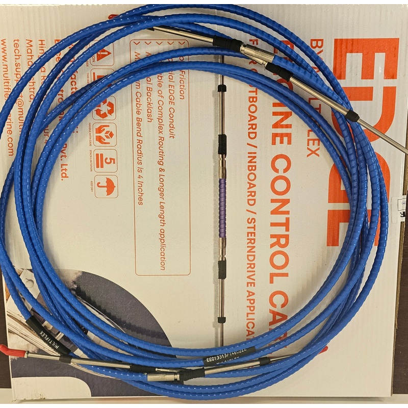 2 @ 9 FT Multiflex Edge 33C Remote  Control Cable Yamaha Suzuki Tohatsu Outboard Boat engine