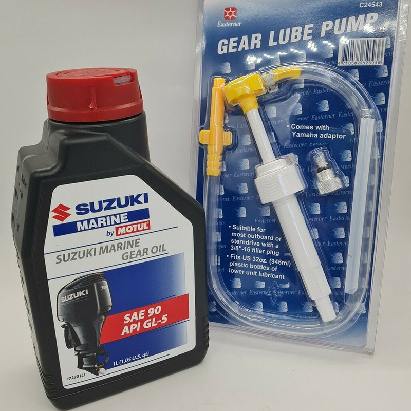 GEAR OIL & PUMP OUTBOARD BOAT ENGINE  SUZUKI MARINE SAE 90 API GL-5 YAMAHA MERCURY HONDA TOHATSU