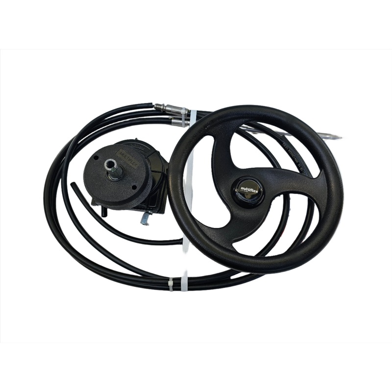 Multiflex Steering System , Light Duty & Steering Wheel  for Engines up to 50 hp Yamaha Tohatsu Suzuki Honda Mercury Mariner 7 FT
