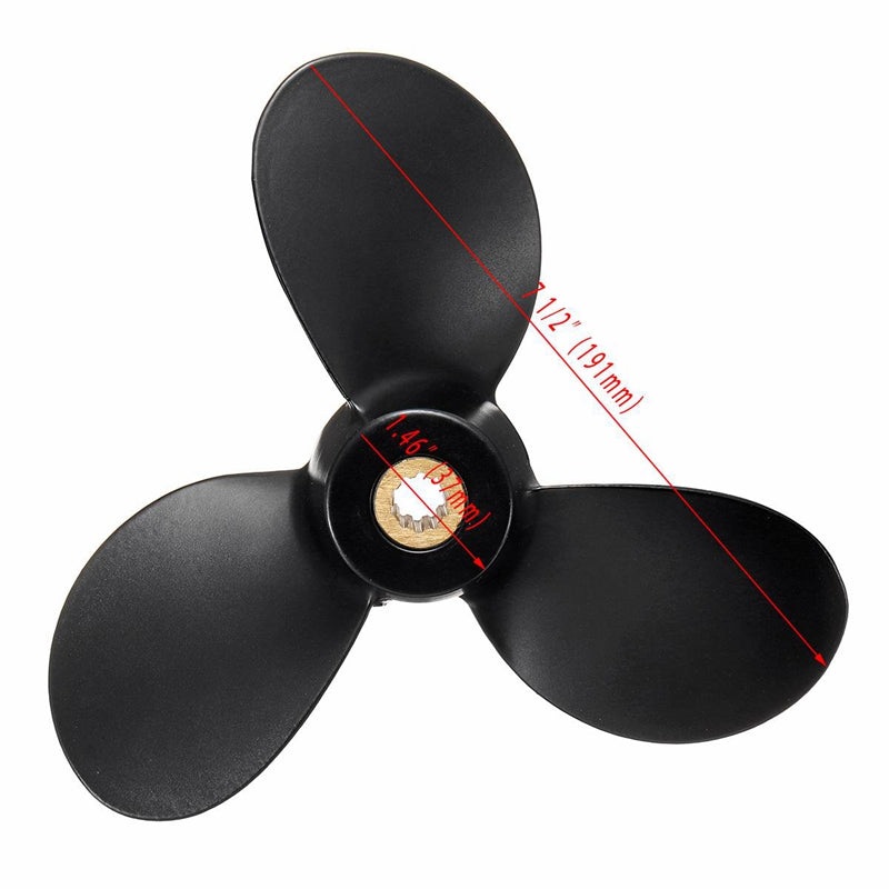 Propeller for Suzuki outboard 7 1/2 x 7 10 spline DF4 DF5 DF6 4 stroke 4 5 6 HP