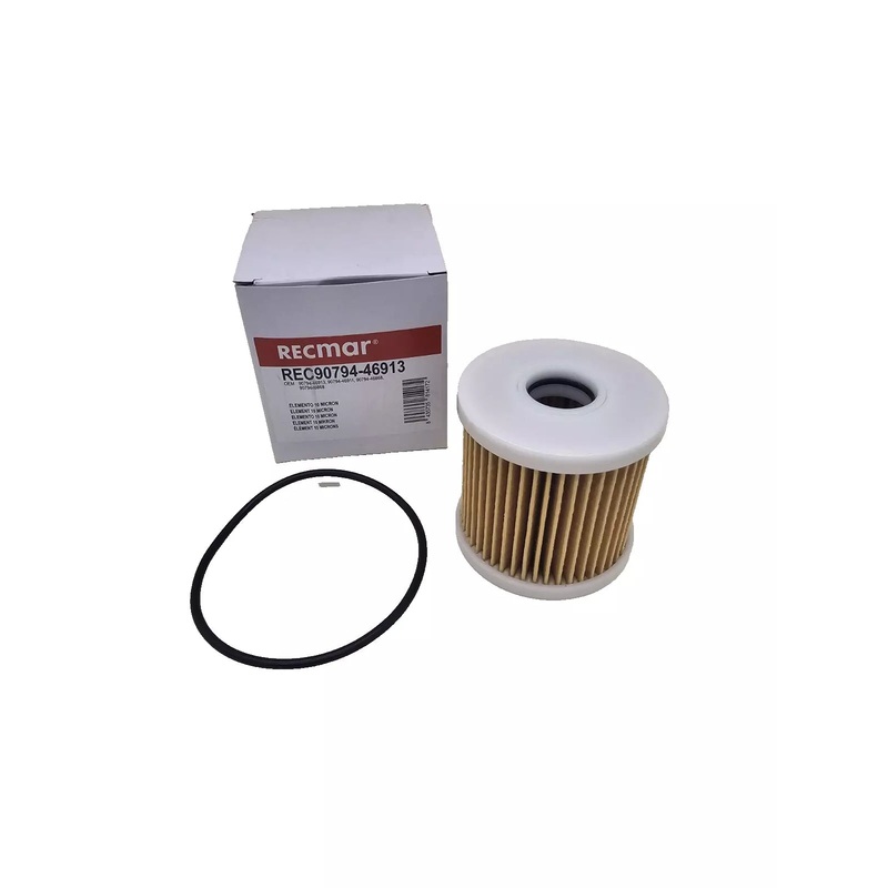 RECMAR Fuel Filter Element for Yamaha 90794-46913 (10 Micron) | Includes O-Ring