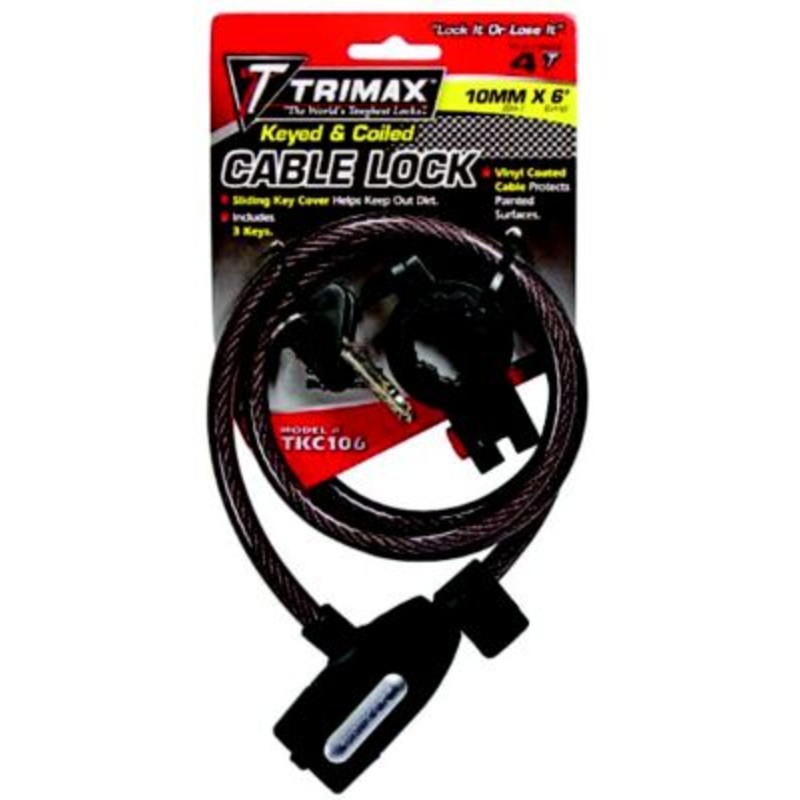 Trimax Locks TKC106 Quadra-Braid 6 x 10mm Keyed Cable Lock