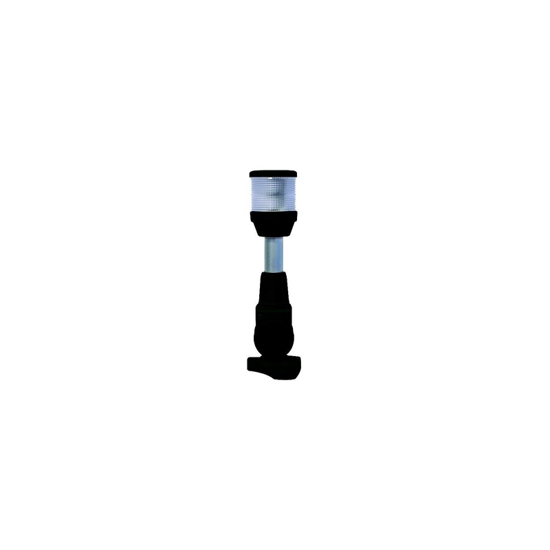 Hella 995002021 2 NM 12V All Round White Anchor Lamp With Fold Down Pole Mount, 8″H