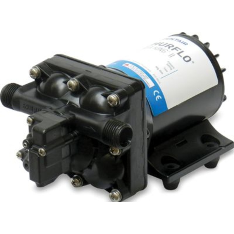 Shurflo 4138-131-E65 Aqua King II Black 55 PSI 3 GPM Automatic Fresh Water Pump 8 1/8″ x 5″ 4