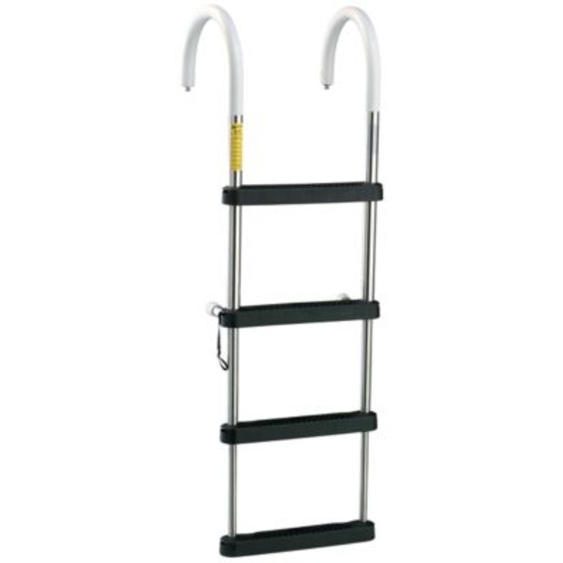 GARELICK 12340-G Garelick EEz-In Telescoping 4 Step Stainless Steel Pontoon Boarding Ladder