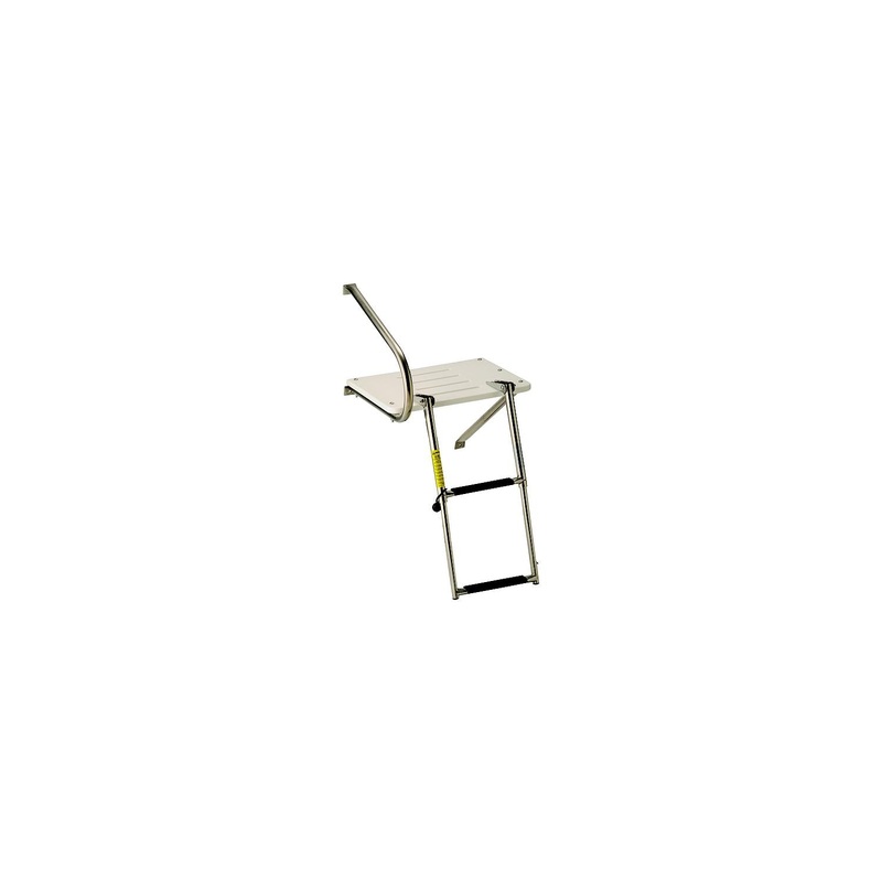 GARELICK 19537 Garelick EEz-In Swim Platform With 2 Step Telescoping Ladder For Boats Outboard Motors