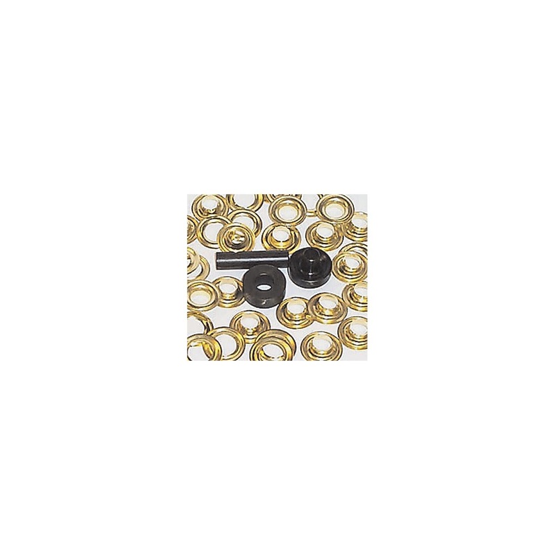 Taylor Made Products 1365 E-Z Grommet Set Includes Hole Punch, Setting Tool and 18 #2 Brass Grommets Wahers