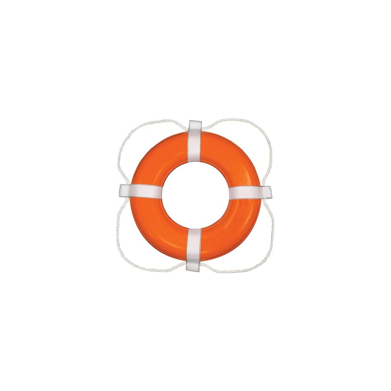 Taylor Made Products 364 Vinyl Coated Foam Life Ring, 24″ Orange w/White Rope, 6/case
