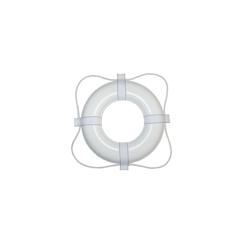 Taylor Made Products 365 Vinyl Coated Foam Life Ring, 20″ White w/White Rope, 1/case