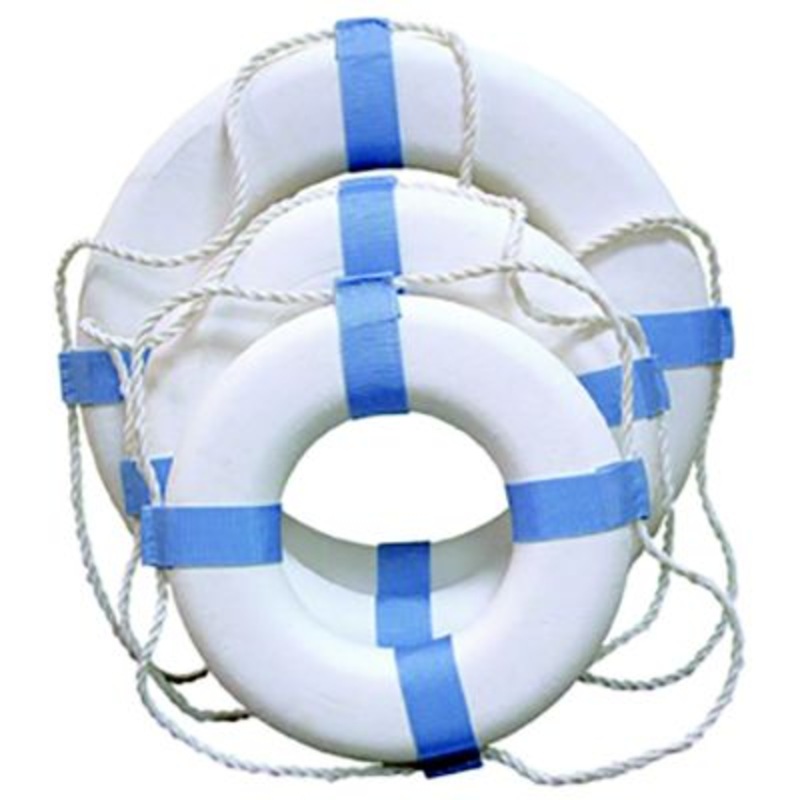 Taylor Made Products 371 17″ Decorative Ring Buoy, White/Blue (Not a Life Saving Device)