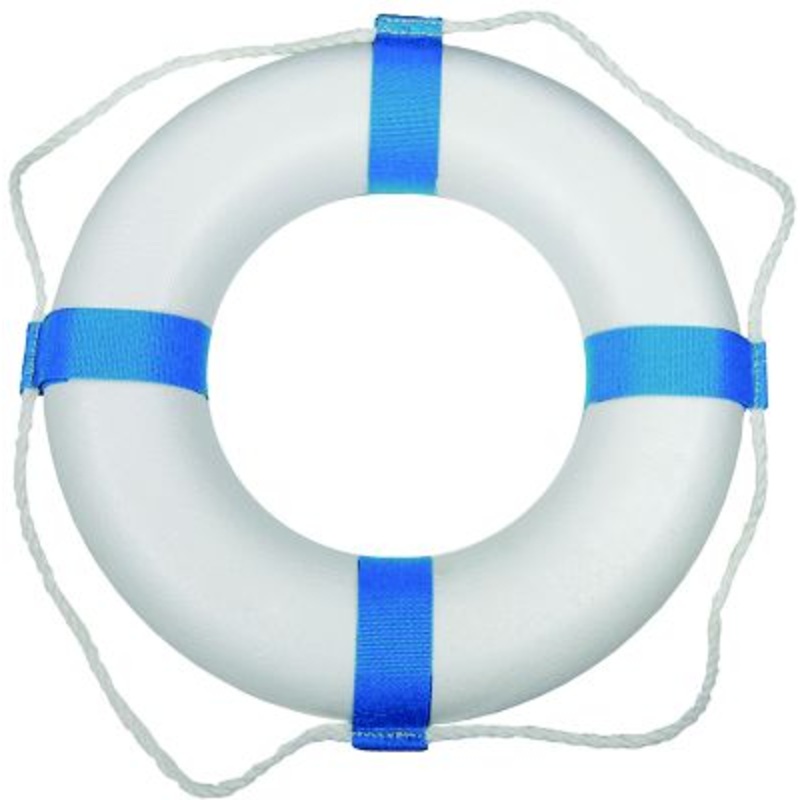Taylor Made Products 373 25″ Decorative Ring Buoy, White/Blue (Not a Life Saving Device)