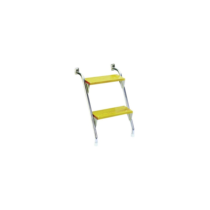 GARELICK 25028 Garelick EEz-In xxx Anodized Aluminum Cockpit Steps w/Oak Treads, 28″ High