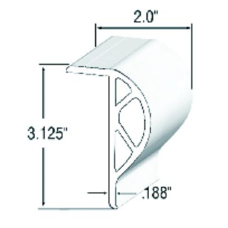 Taylor Made Products 45970 ClearVue Commercial P-Shape 10′ Vinyl Dock Edging