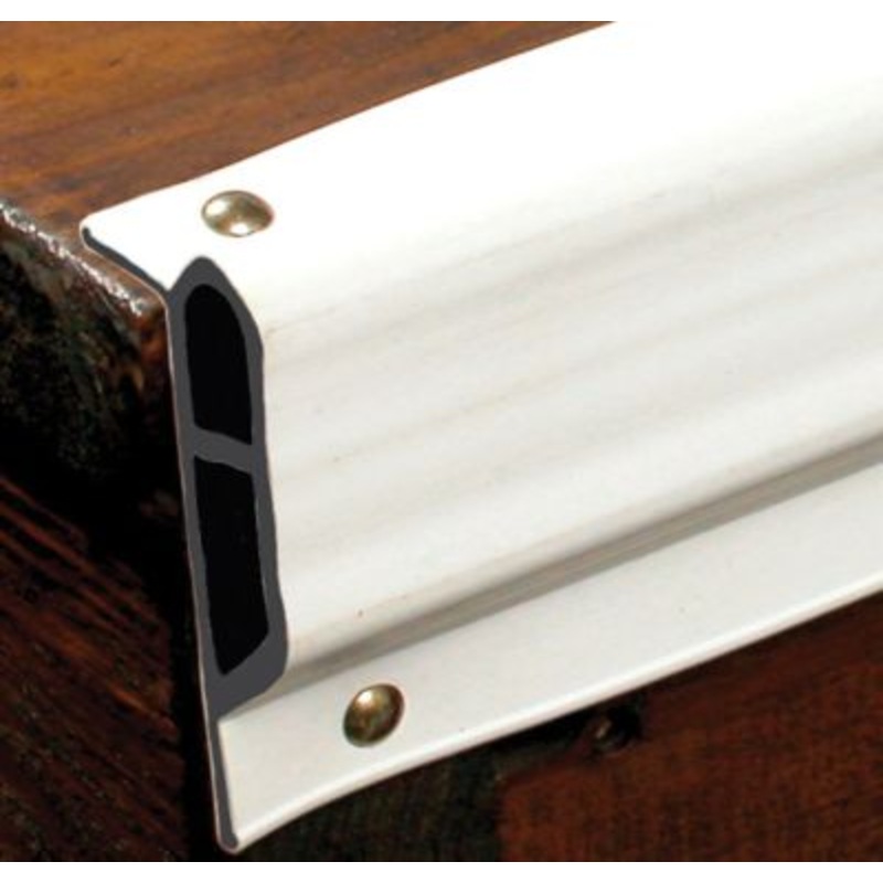 Taylor Made Products 46086 White, Small Double Molded Vinyl Dock Edging. 10′ Coil