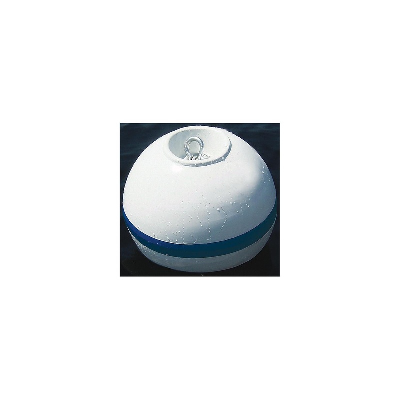 Taylor Made Products 46818 Sur-Moor Shackle Buoy – White With Blue Reflective Striping