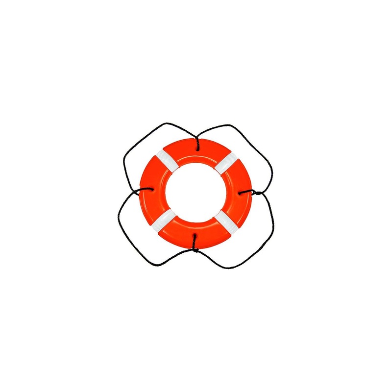 Taylor Made Products 571 Polyethylene Hard Shell SOLAS Approved Life Ring w/Black Rope, 30″ Orange