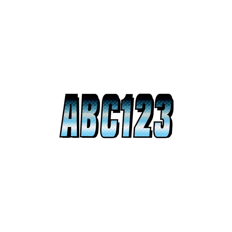 Hardline Products CHBKG300 Series 300 Registration Kit, Carbon Fiber With Block Font and Top to Bottom Color Gradations (Includes 4 Sets of 3