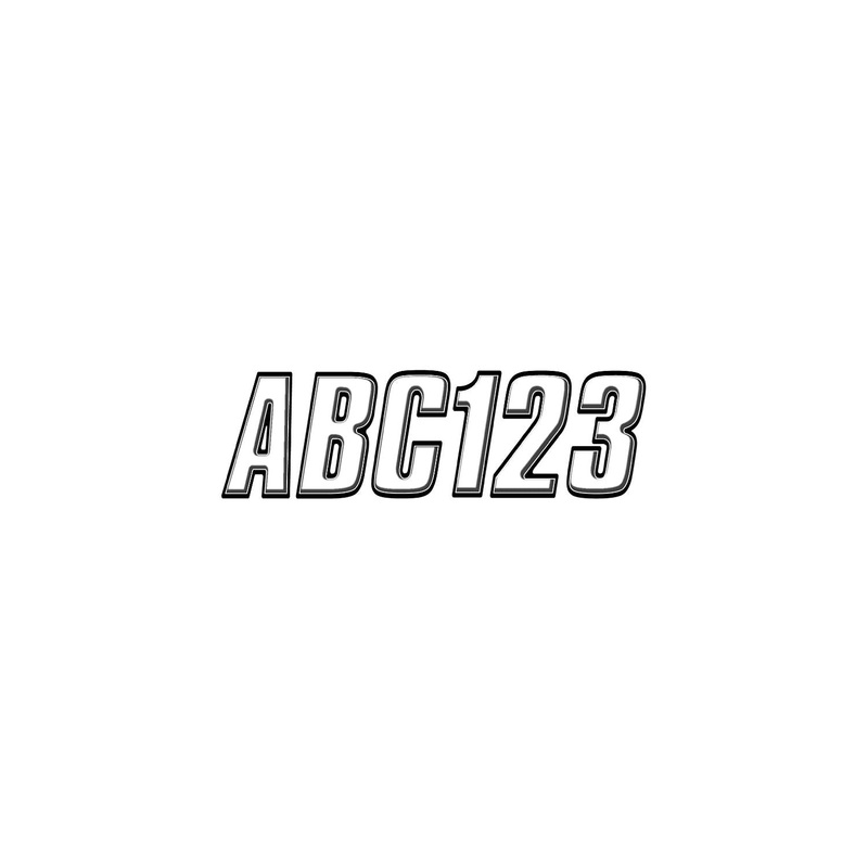 Hardline Products WHBLK800 Series 800 Registration Kit, Block Style Solid Body With Bevel Effect, Contrasting Outline (Includes 4 Sets of 3″