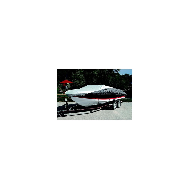 Taylor Made Products 70902 Heavy Duty Polyester Two-Tone Color Fabric BoatGuard Eclipse Boat Cover With Storage Bag, Tie-Down Straps and Suppor