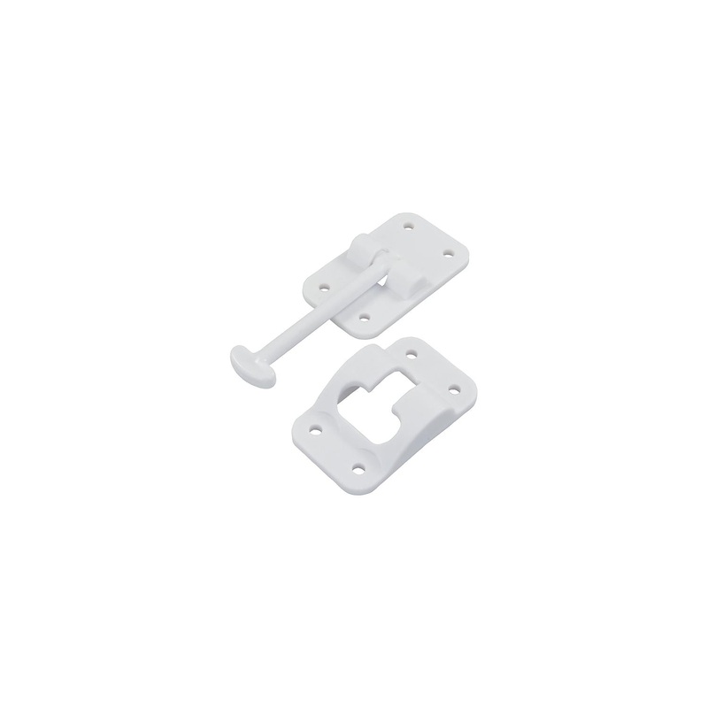 JR Products 10414 Plastic T-Style Door Holder, 3.5″ Polar White