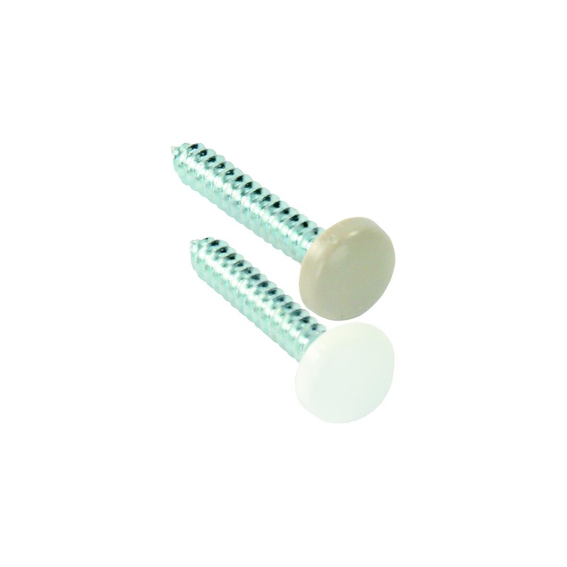 JR Products 20415 Kappet Screws With Covers, White, 14/pk