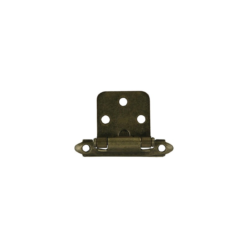 JR Products 70585 Self-Closing Flush Mount Hinge, Antique Brass
