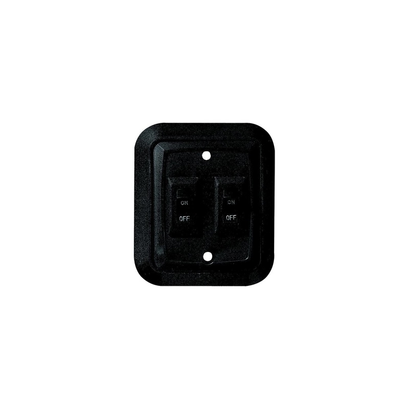 RV Designer S656 DC Dual Wall Switch in Plate, Black